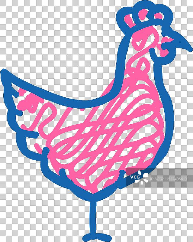 鸡场鸟类图标涂鸦图片素材