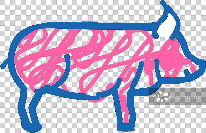 猪场动物图标涂鸦图片素材