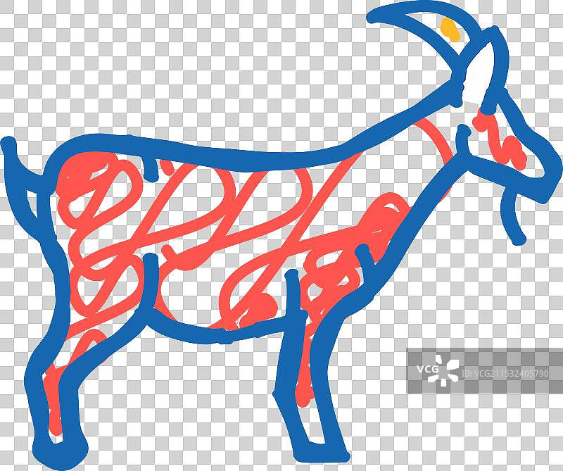 山羊农场动物图标涂鸦图片素材