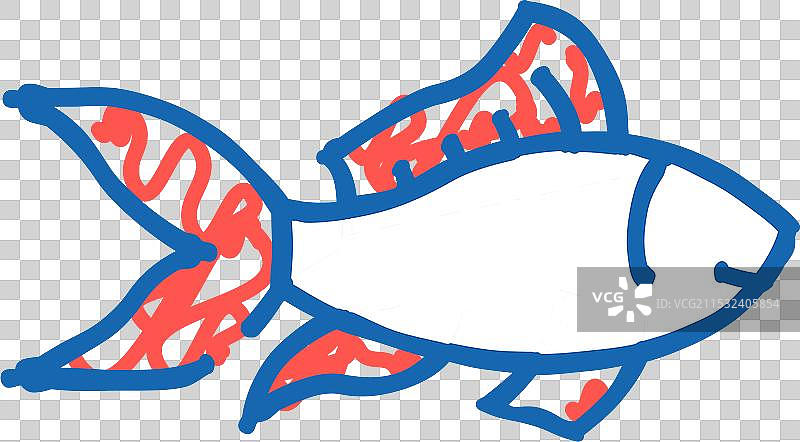 鱼类水生图标涂鸦图片素材