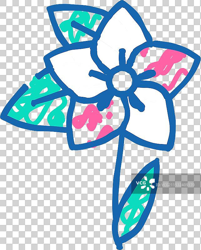 茉莉花图标涂鸦图片素材