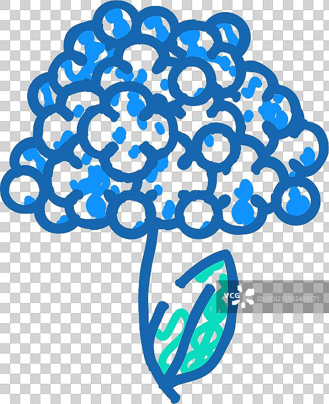 绣球花图标涂鸦图片素材