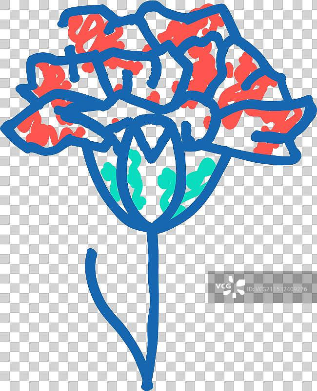 康乃馨花朵图标涂鸦图片素材