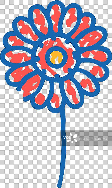 非洲菊花图标涂鸦图片素材
