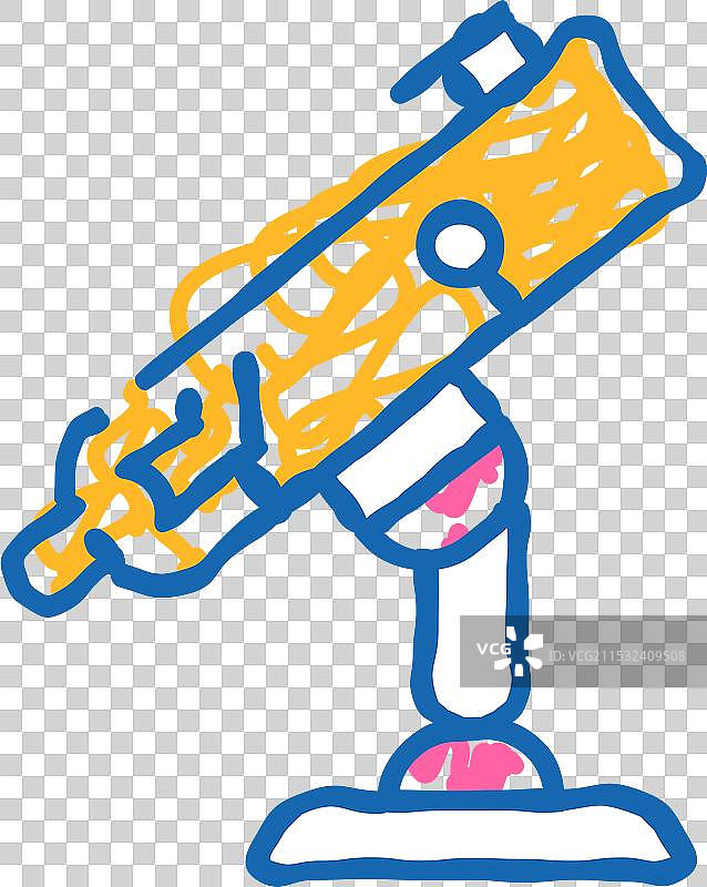 望远镜设备图标涂鸦图片素材