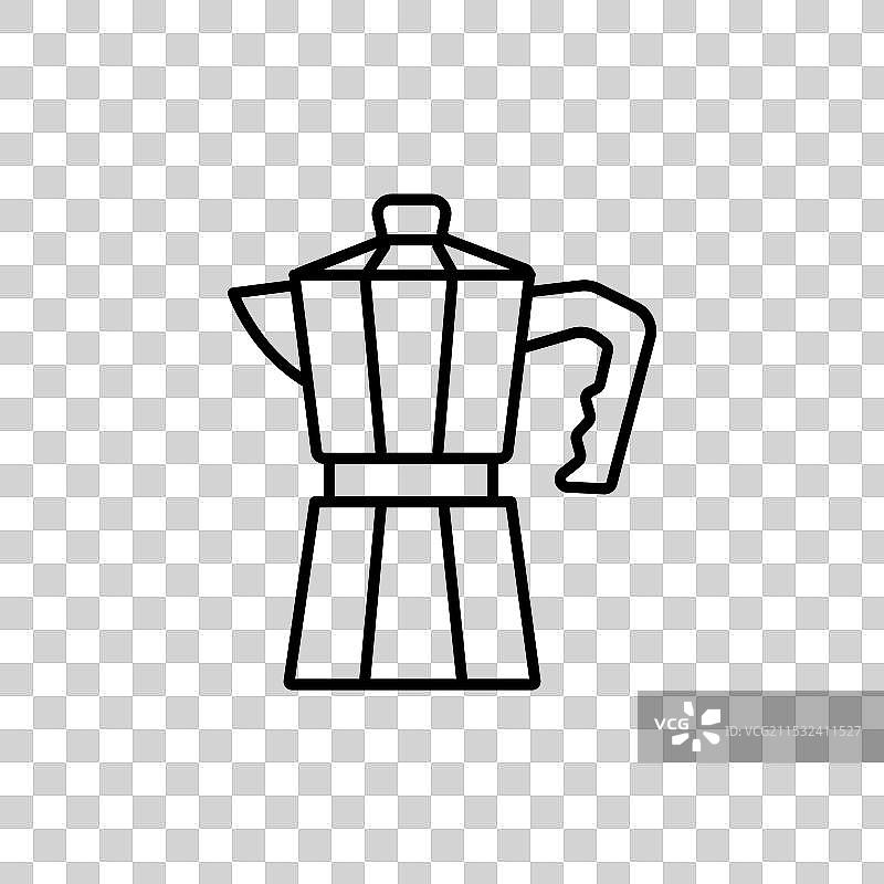 摩卡壶咖啡壶线条图标图片素材