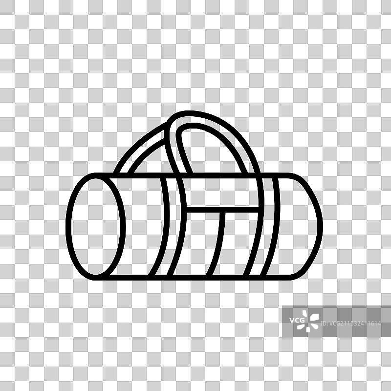 运动包轮廓图标，背景为白色图片素材