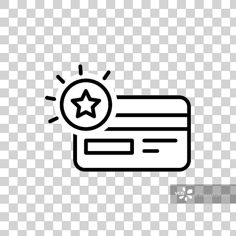 忠诚卡线条图标，奖励积分，折扣图片素材