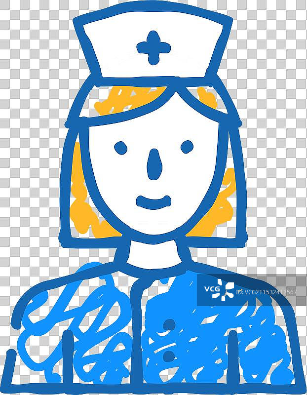 护士医疗工作者图标涂鸦图片素材