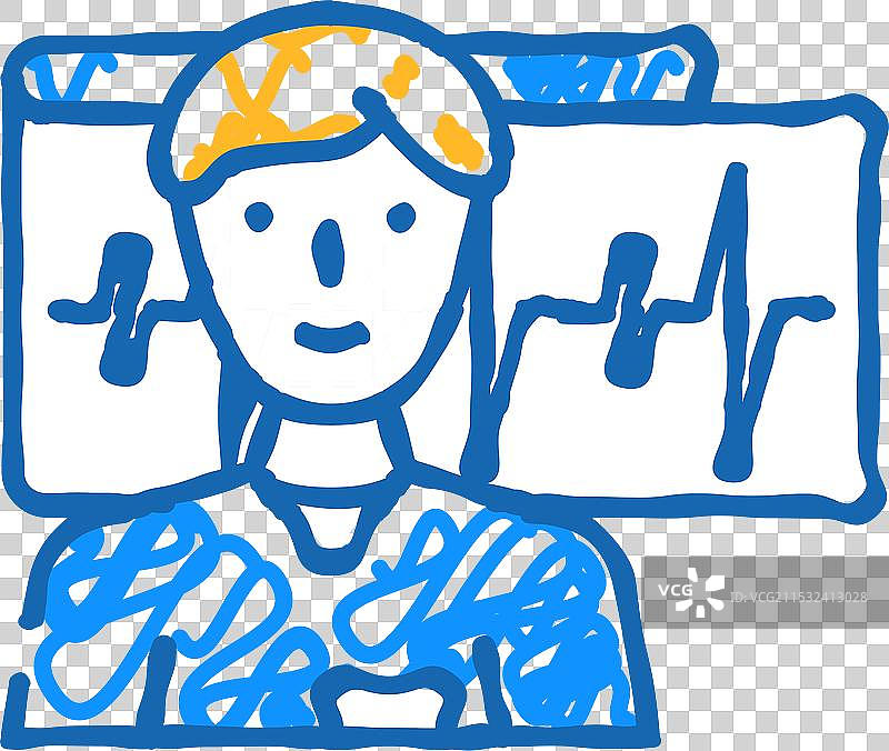 心脏病医生图标涂鸦图片素材