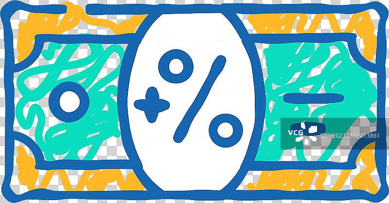 股息被动收入图标涂鸦图片素材