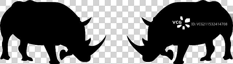 犀牛剪影图片素材