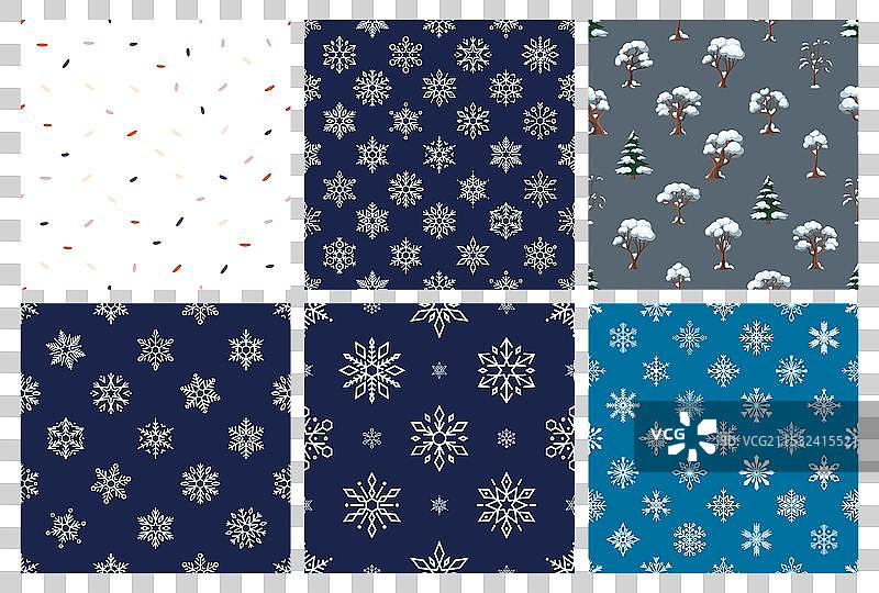 美丽的无缝冬季图案系列图片素材