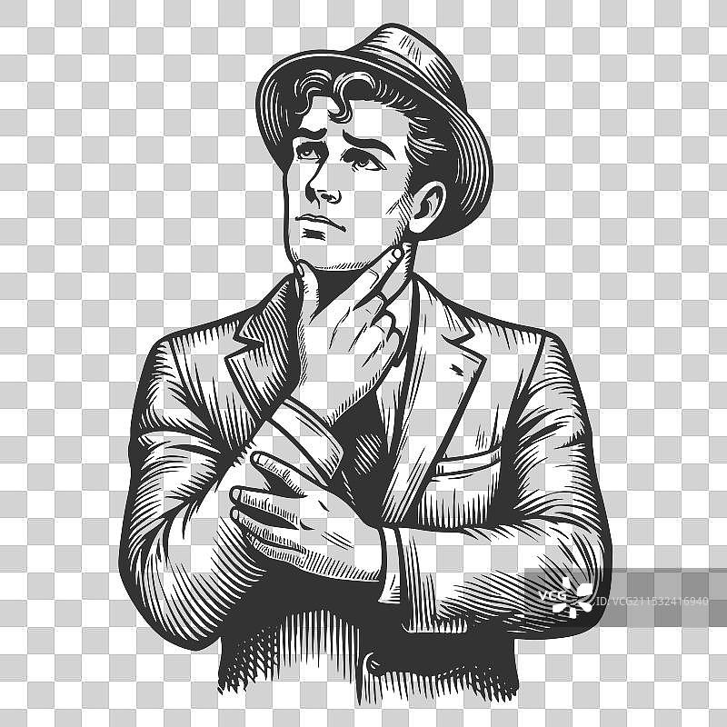 confused man with dilemma图片素材