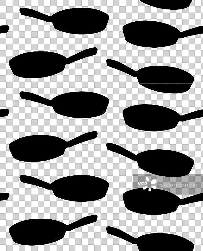 平底锅轮廓的无缝图案图片素材