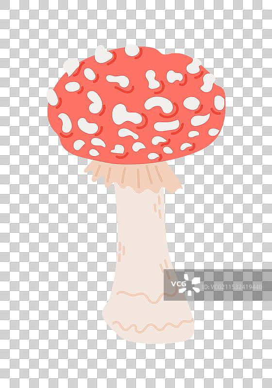 手绘平面风格的毒蘑菇图片素材