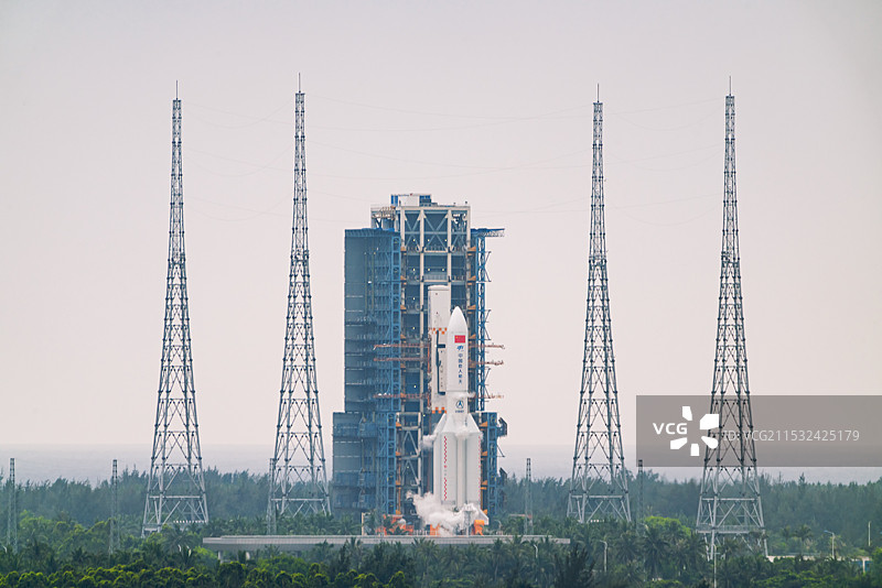 长征五号火箭 海南文昌 航天 发射塔图片素材