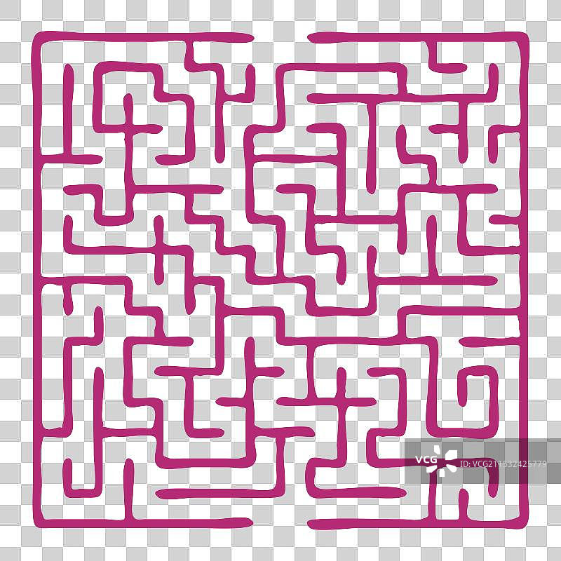 迷宫形状设计元素，只有一个入口图片素材