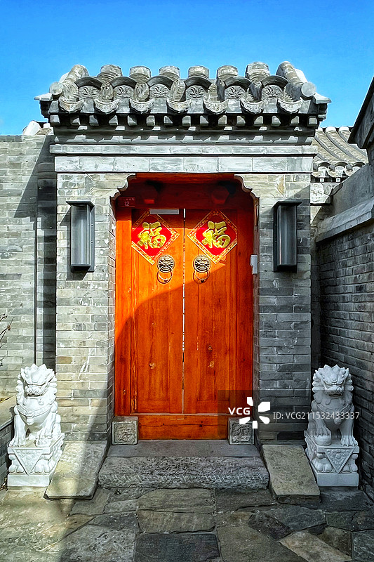 北京胡同的门图片素材