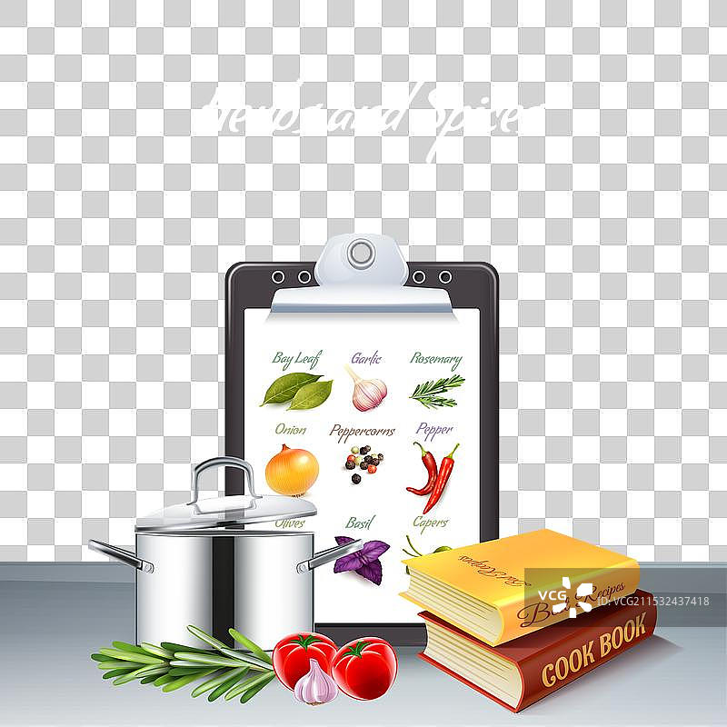 草药和香料的真实背景图片素材