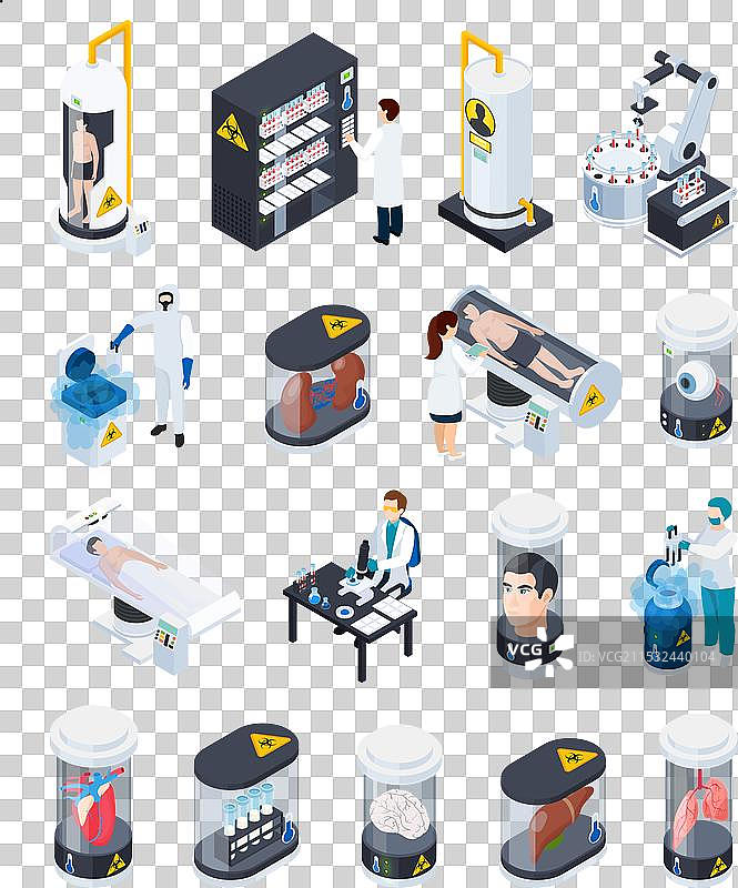 低温技术等距图标集合图片素材