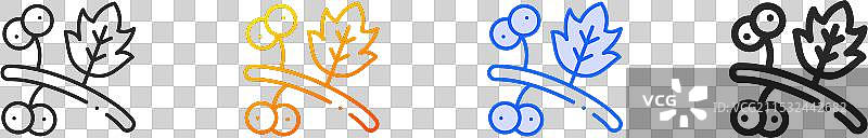 山楂图标，细线性渐变蓝色描边和图片素材