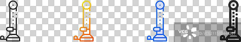 高打击器图标，细线性渐变蓝色描边图片素材