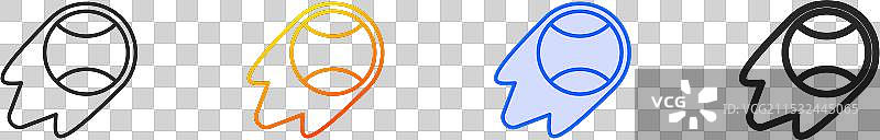 本垒打图标，细线性渐变蓝色描边图片素材