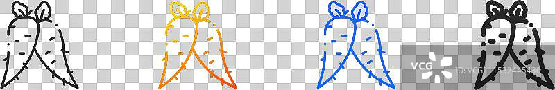 辣根图标，细线性渐变蓝色描边图片素材