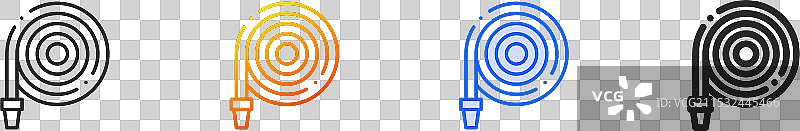 水管图标，细线性渐变蓝色描边图片素材