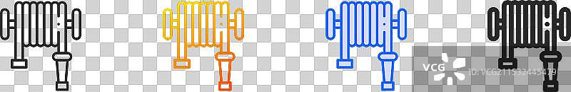 水管图标，细线性渐变蓝色描边图片素材