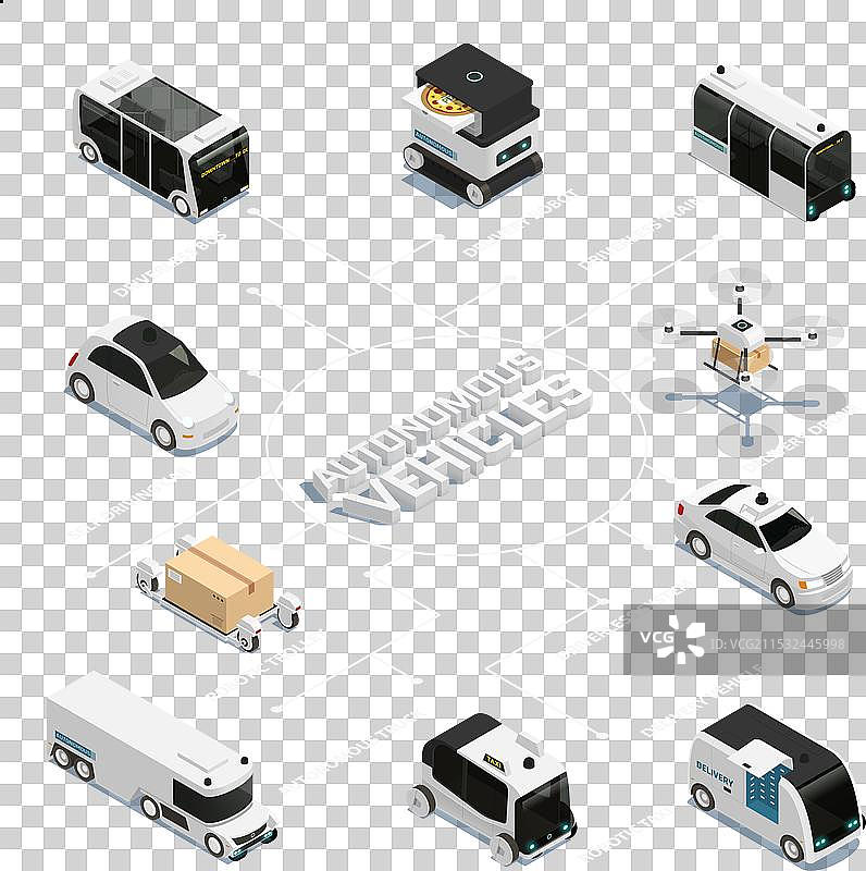 自主车辆等距流程图图片素材