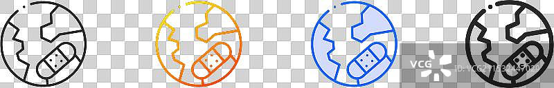 人道主义图标，细线性渐变蓝色描边图片素材