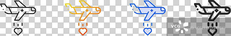 人道主义图标，细线性渐变蓝色描边图片素材