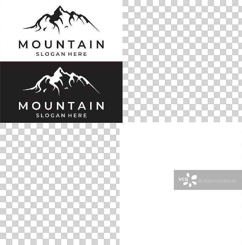 山脉或山脉轮廓的标志设计图片素材