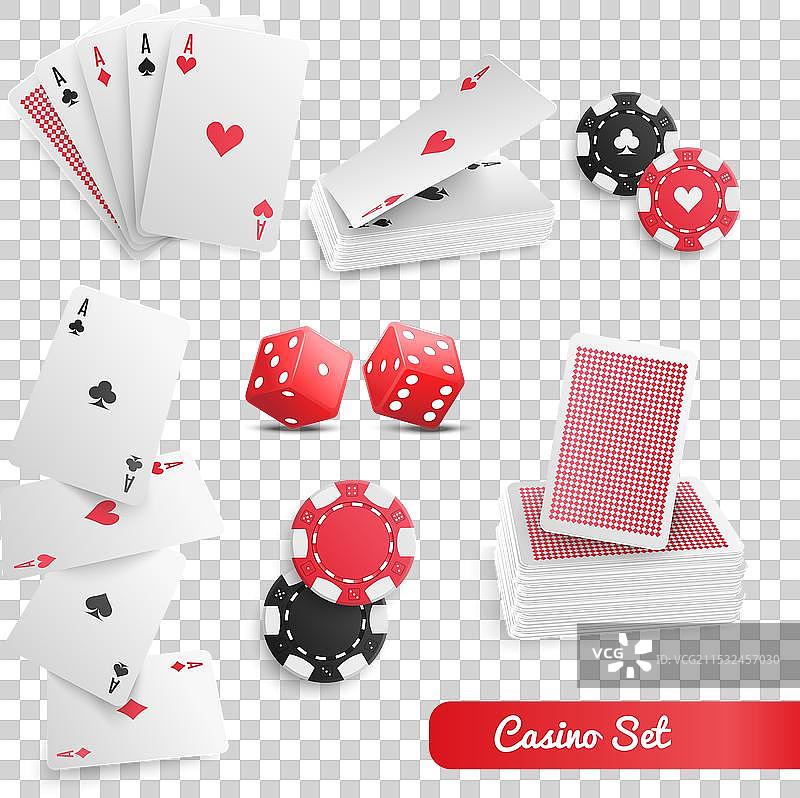 赌场扑克真实场景设置图片素材