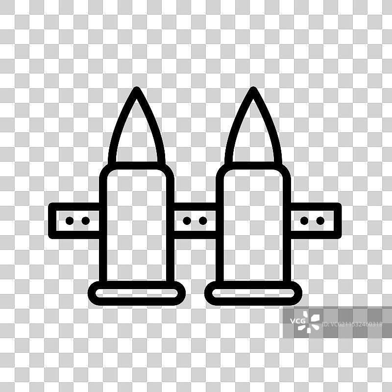 孤立的子弹图标轮廓风格设计图片素材