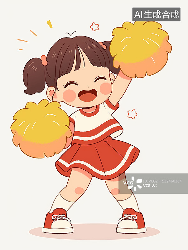 【AI数字艺术】啦啦队跳舞的女孩图片素材