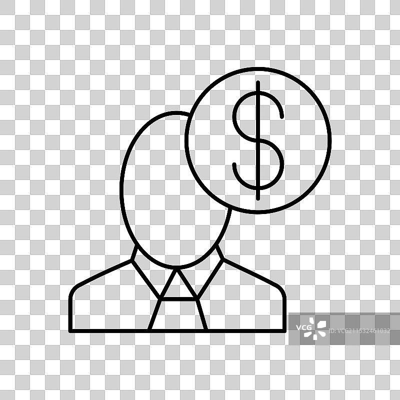 商务人士图标轮廓风格设计，独立展示图片素材