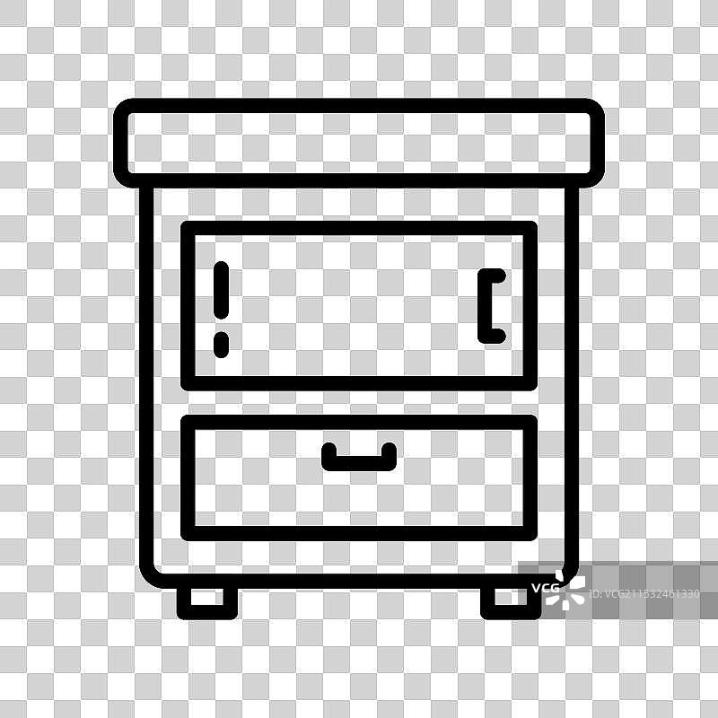 橱柜图标轮廓风格设计，独立于背景图片素材