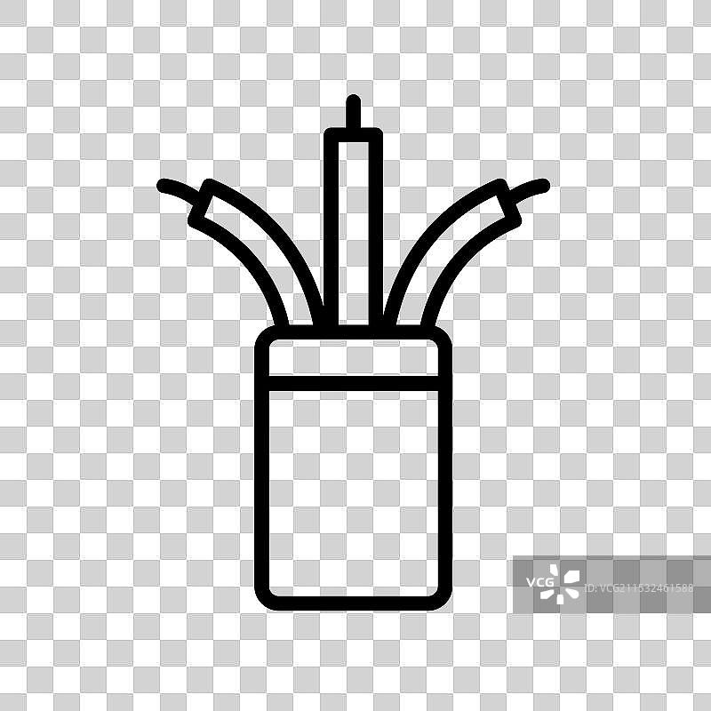 白色背景上的电缆图标轮廓设计图片素材