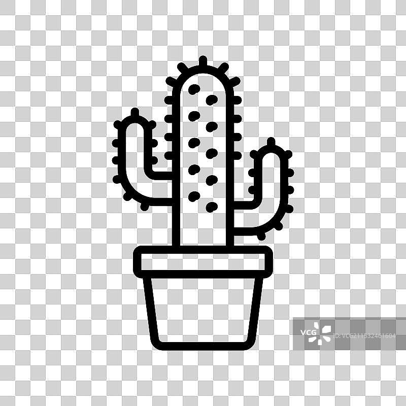 孤立的仙人掌图标轮廓风格设计图片素材