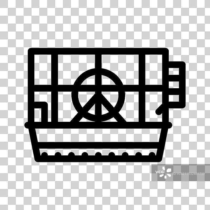 白色背景上的笼子图标轮廓设计图片素材