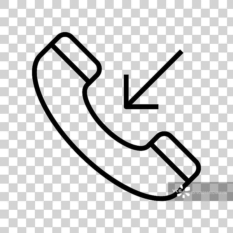 电话图标轮廓风格设计，独立于白色背景图片素材