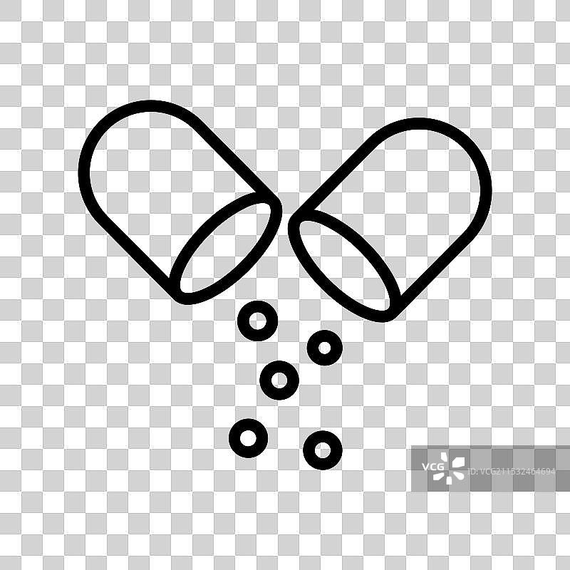 孤立的胶囊图标轮廓风格设计图片素材