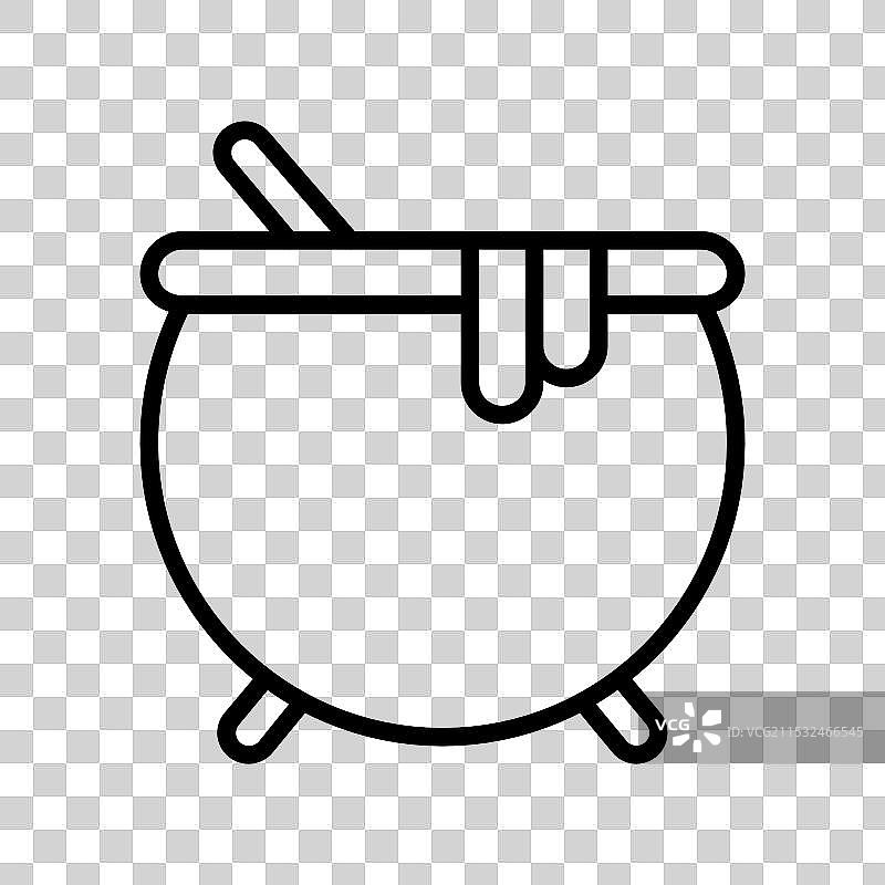 独立的锅图标轮廓风格设计图片素材