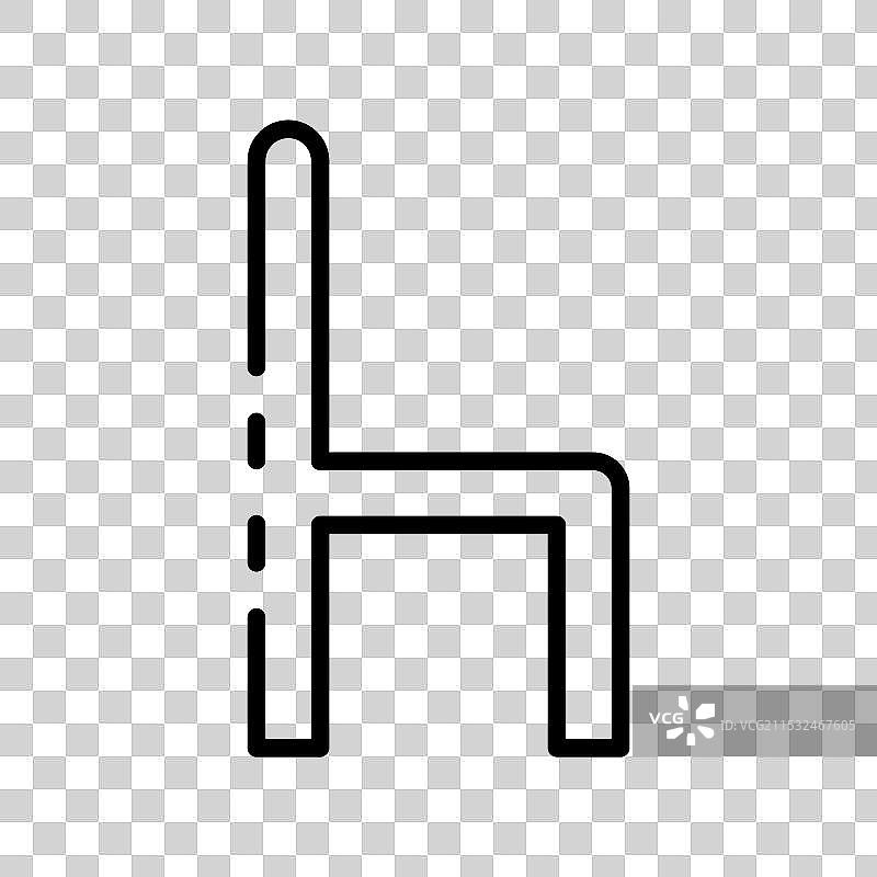 椅子图标轮廓风格设计，孤立在白色背景上图片素材