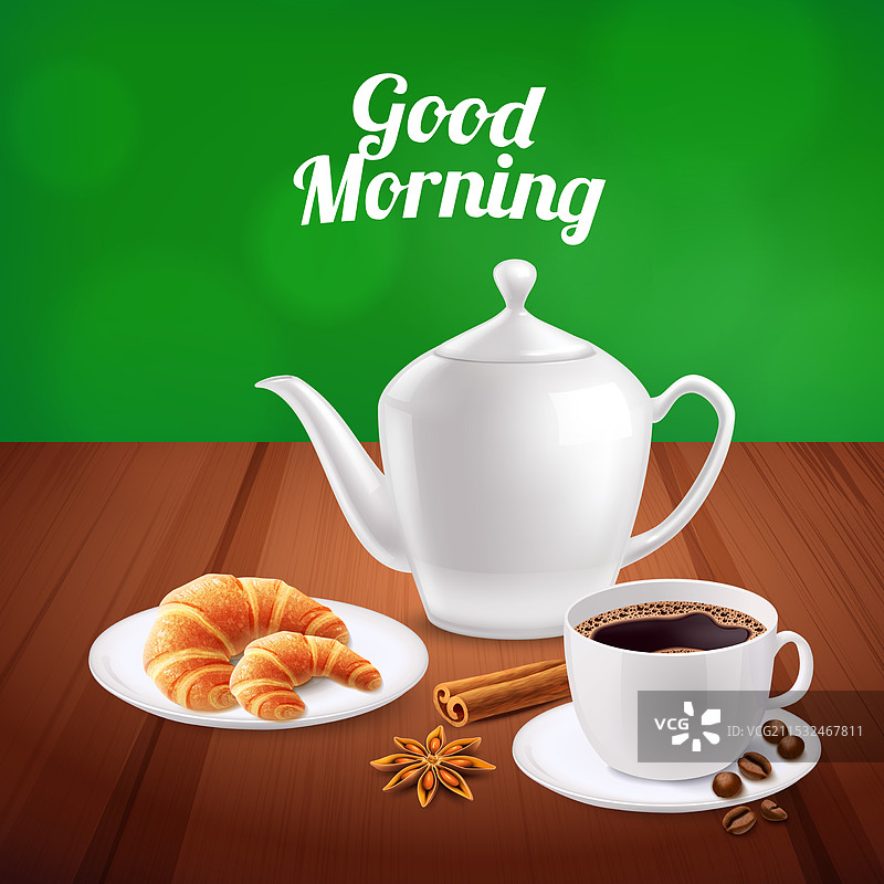逼真的早餐背景图片素材
