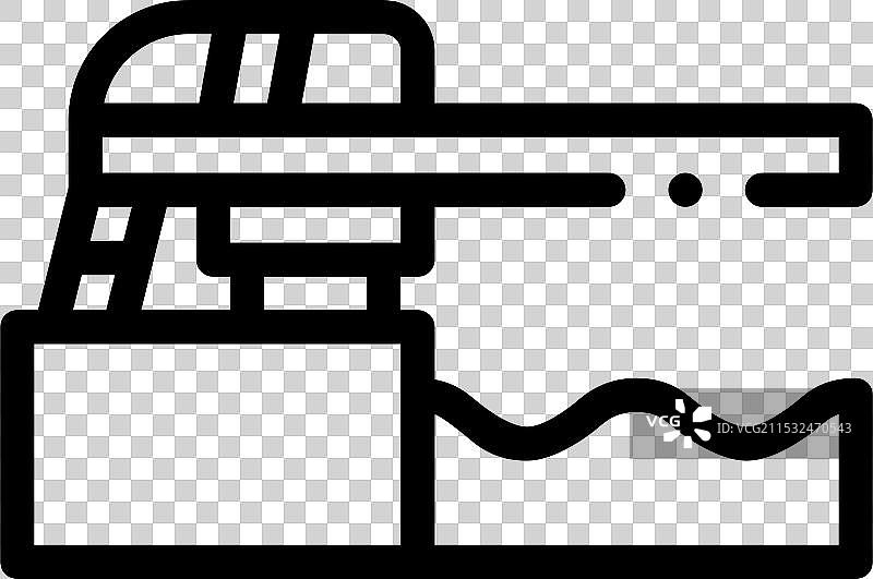 跳水板图标，细线条风格设计图片素材