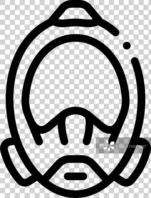 潜水面罩图标，细线条风格设计图片素材